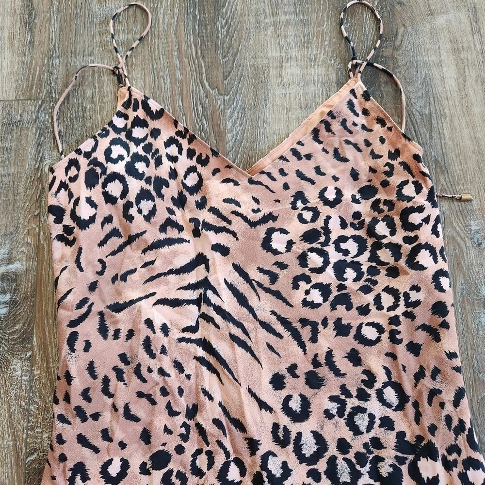 Paige Cicely Silk Faded Leopard Print Slip Dress Size XS NWT Sleeveless Knee - Picture 4 of 12